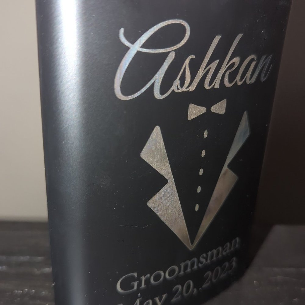 "Ashkan" Black Matte Hip Flask